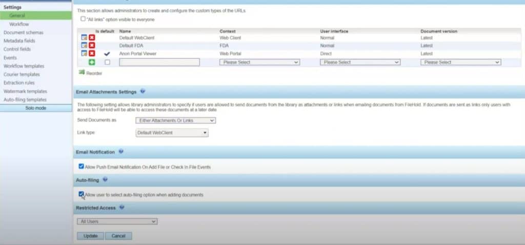 FileHold Express templates