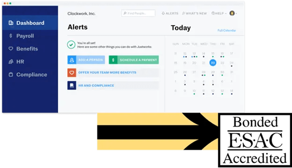 Justworks dashboard