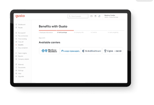 Gusto healthcare plan enrollment
