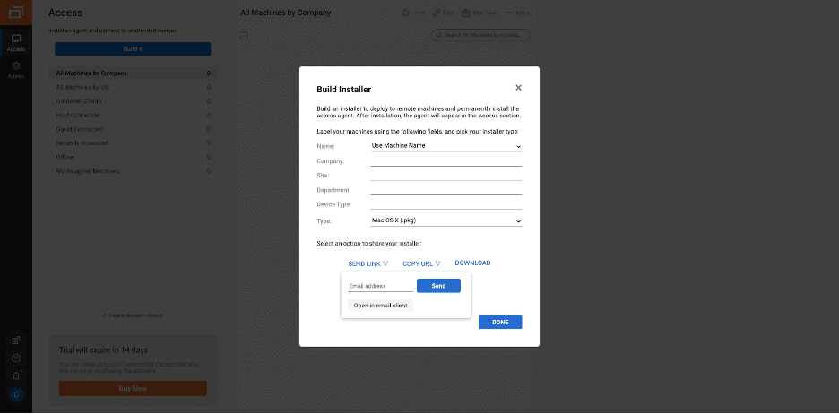 Connectwise invite new machines