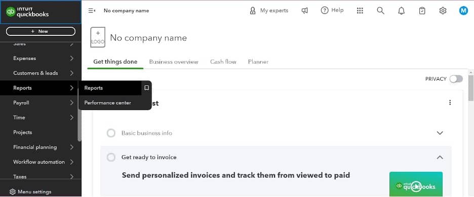 Quickbooks reports