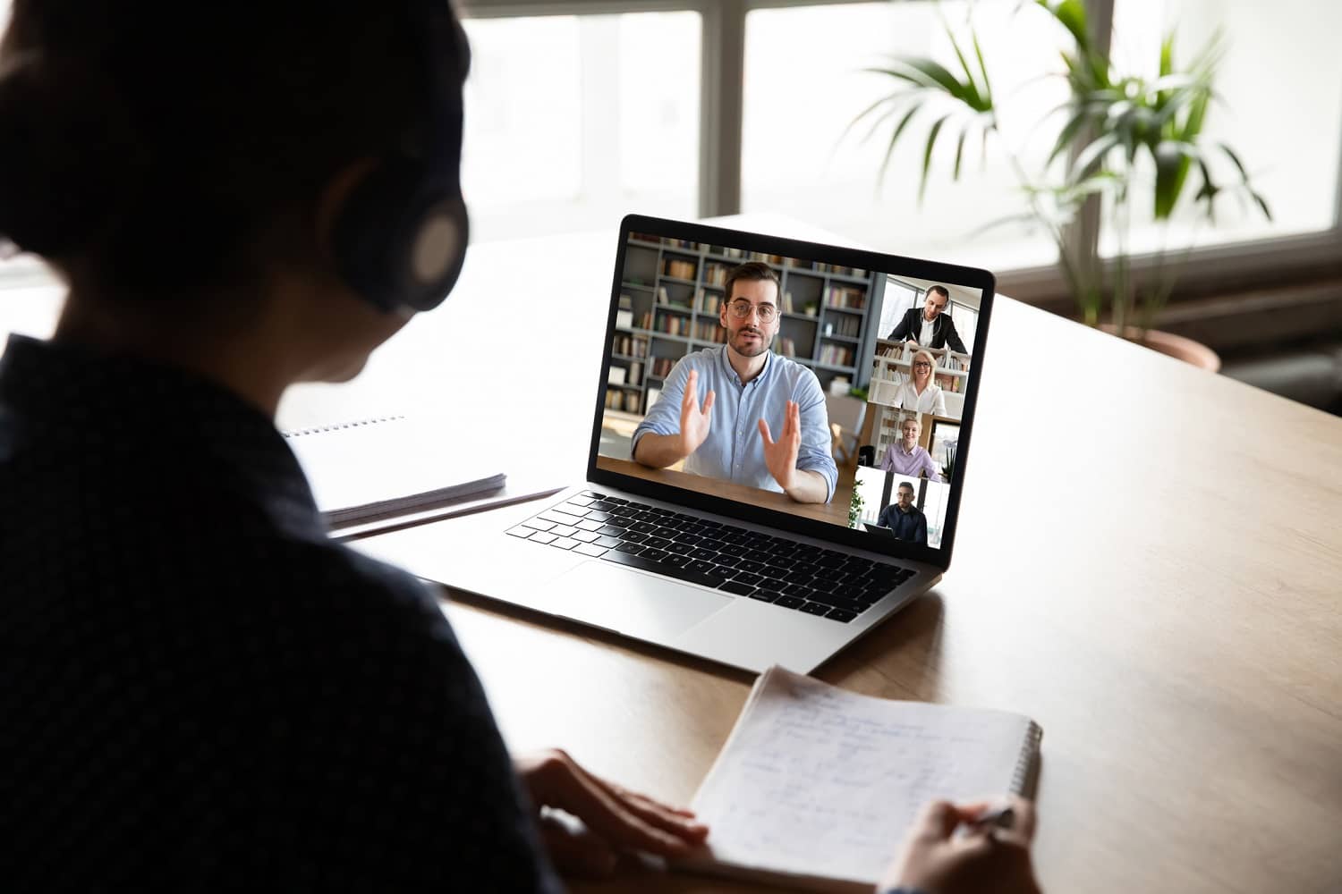 Person having a video call with a colleague