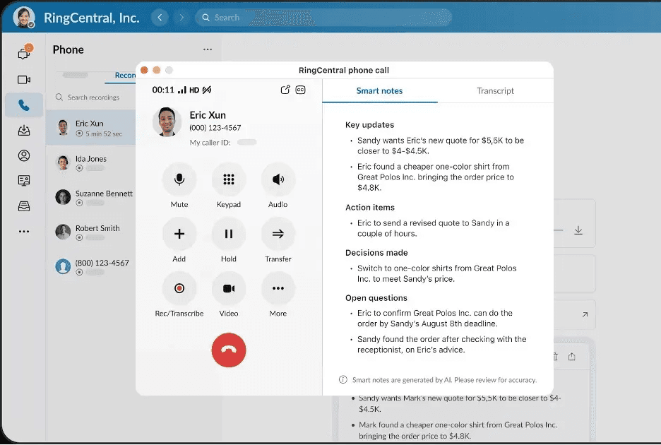 RingCentral call