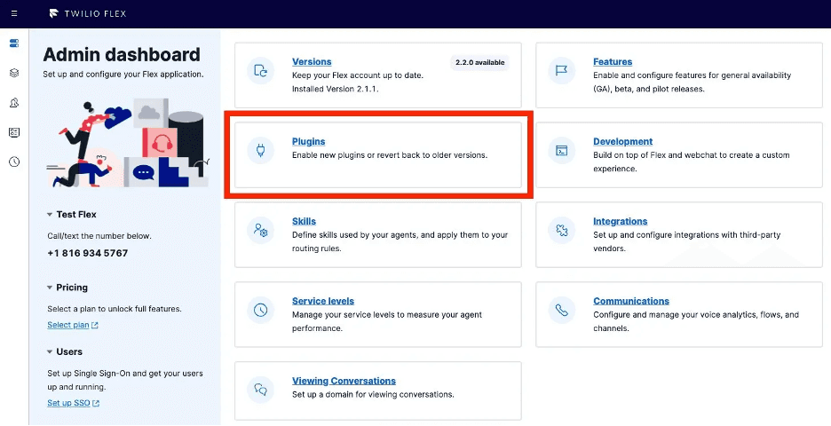 Twilio dashboard
