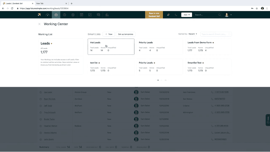 Zendesk sales lead organization