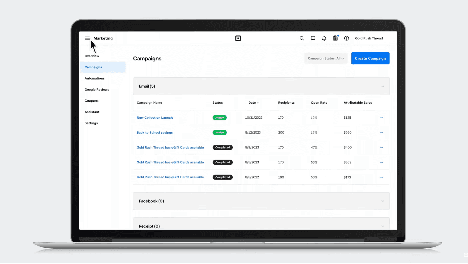 Square marketing campaigns