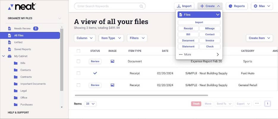 Neat drop-down menu
