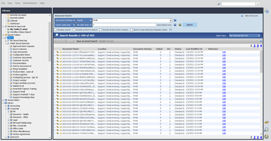 FileHold Express search function