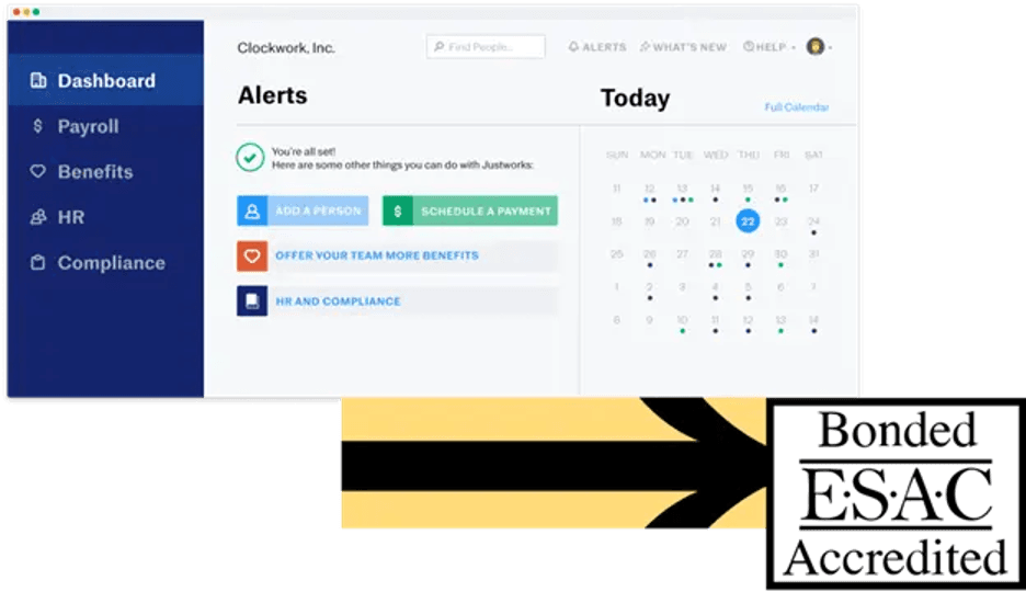 Justworks dashboard