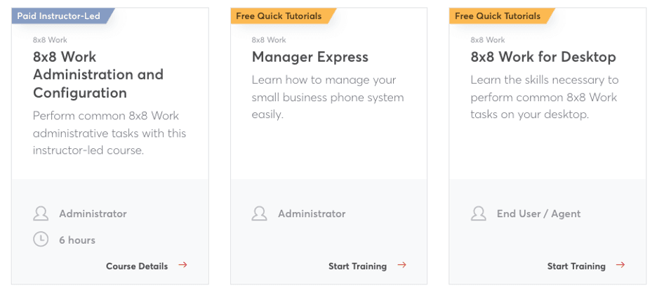 8x8 University training courses