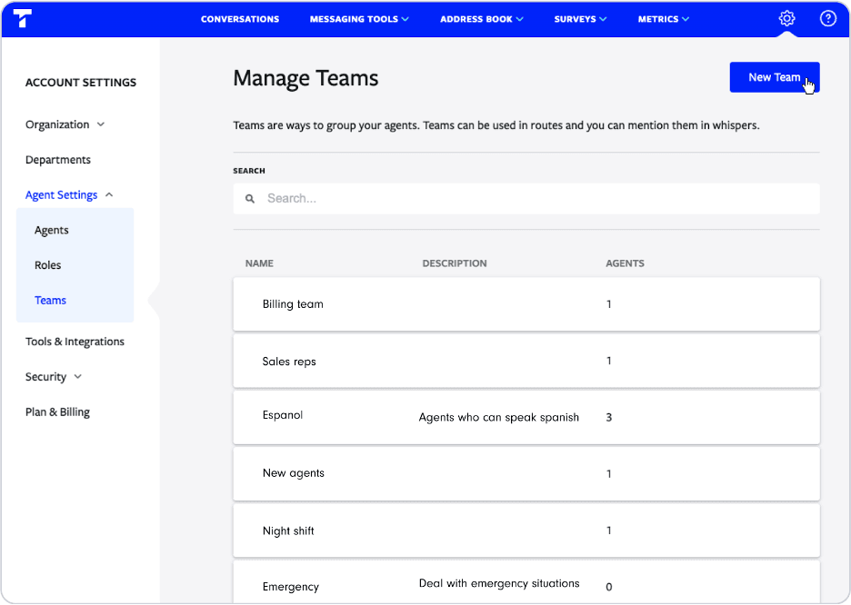Textline employee assignments