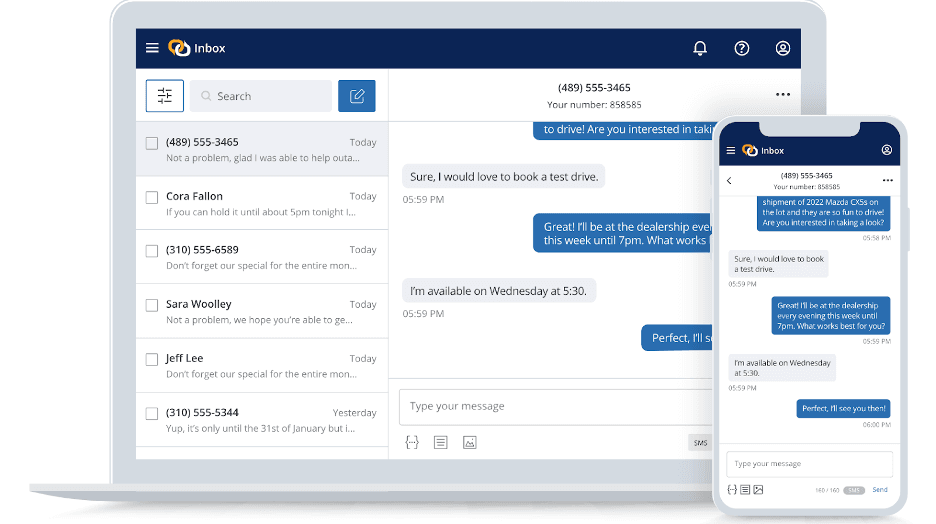 EZ Texting inboxes