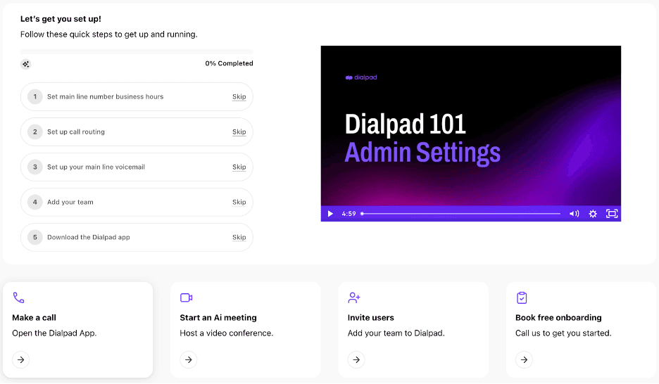 Dialpad setup