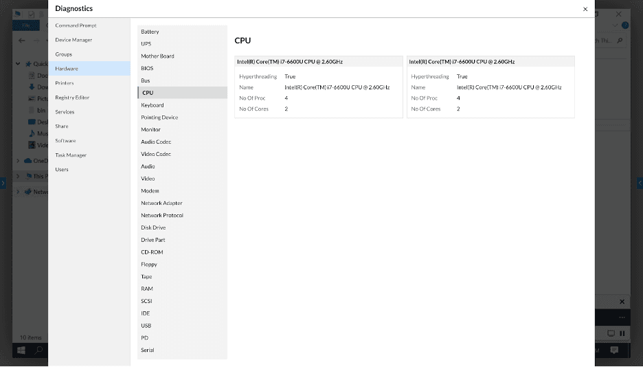 Zoho Assist diagnostic tools