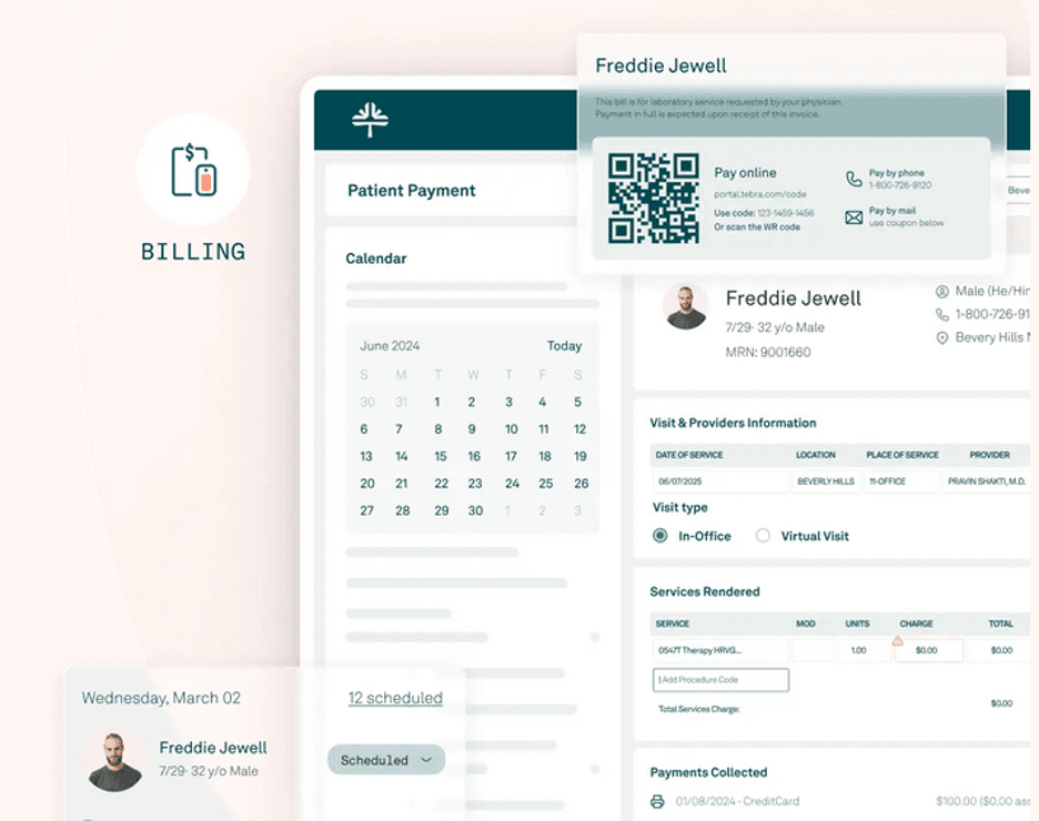 Tebra billing dashboard