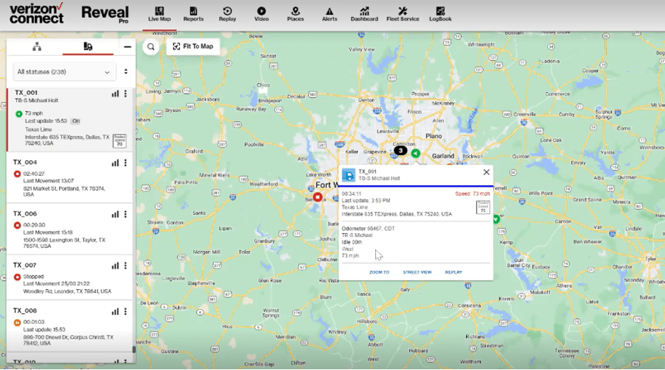 Verizon Connect live map