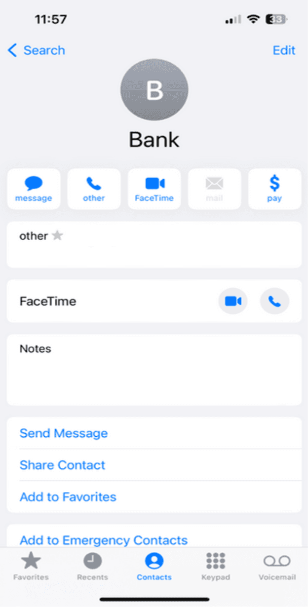 Calling a number on an iPhone