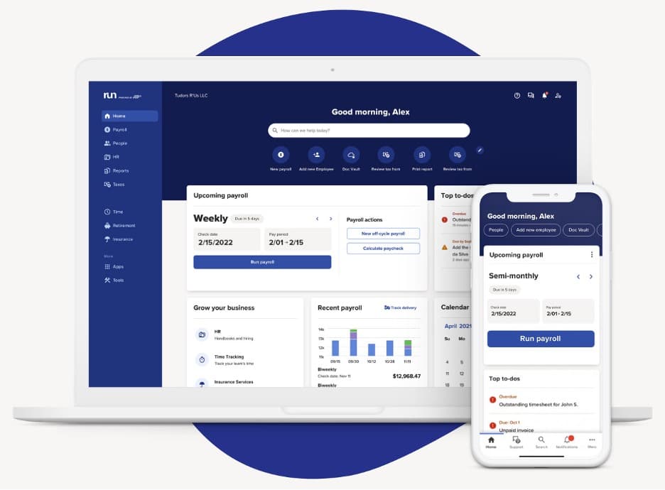 ADP platform on a desktop and mobile device