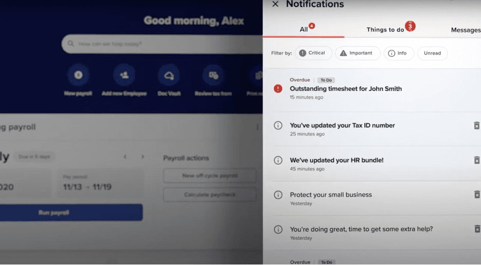ADP RUN notification features