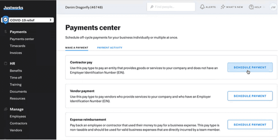 Justworks payments