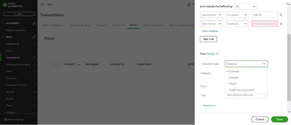 Quickbooks transfer