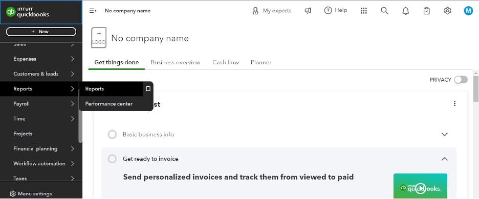 Quickbooks reports