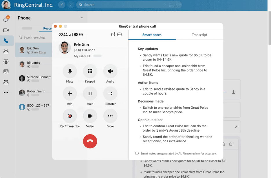 RingSense AI for RingEX