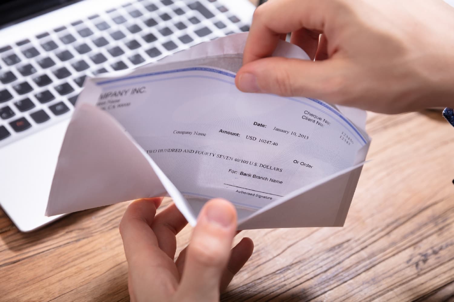 envelope with a paycheck