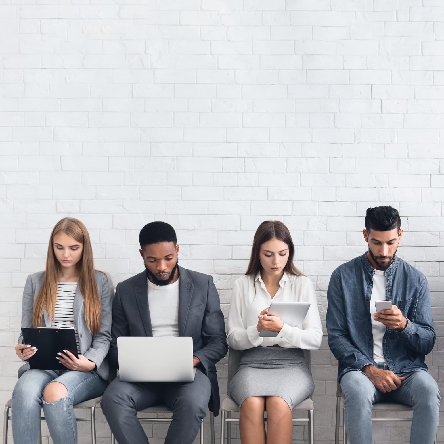 Candidates awaiting a job interview