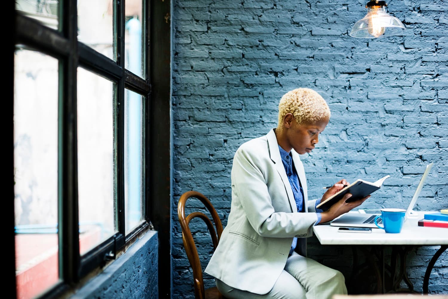 Businesswoman reading