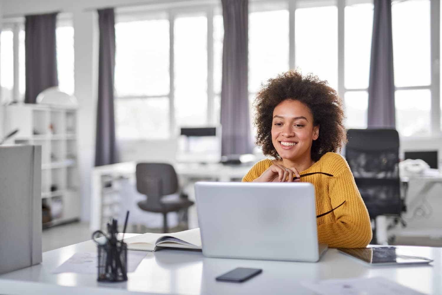 businesswoman using a laptop