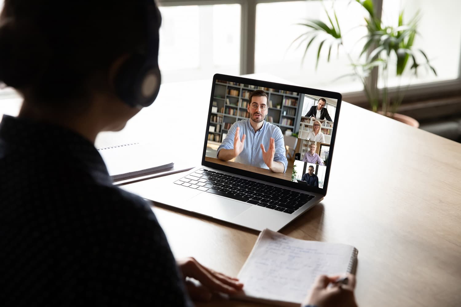 Person having a video call with a colleague