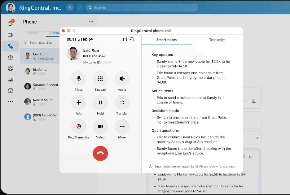RingCentral call