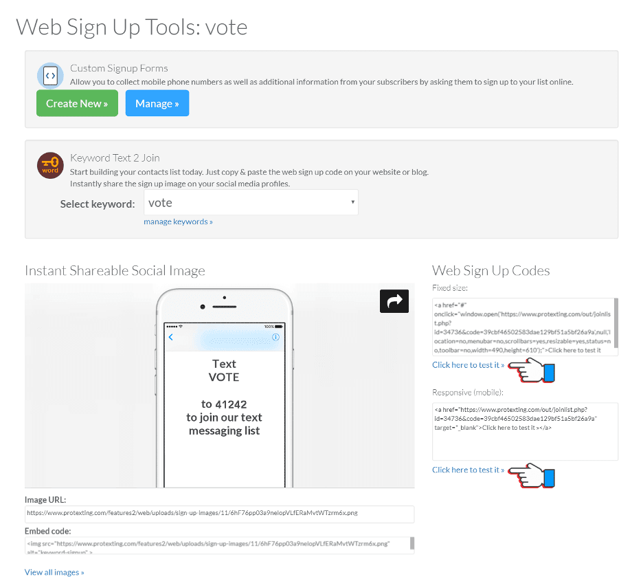 Protexting sign-up