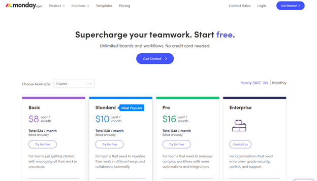 monday.com pricing