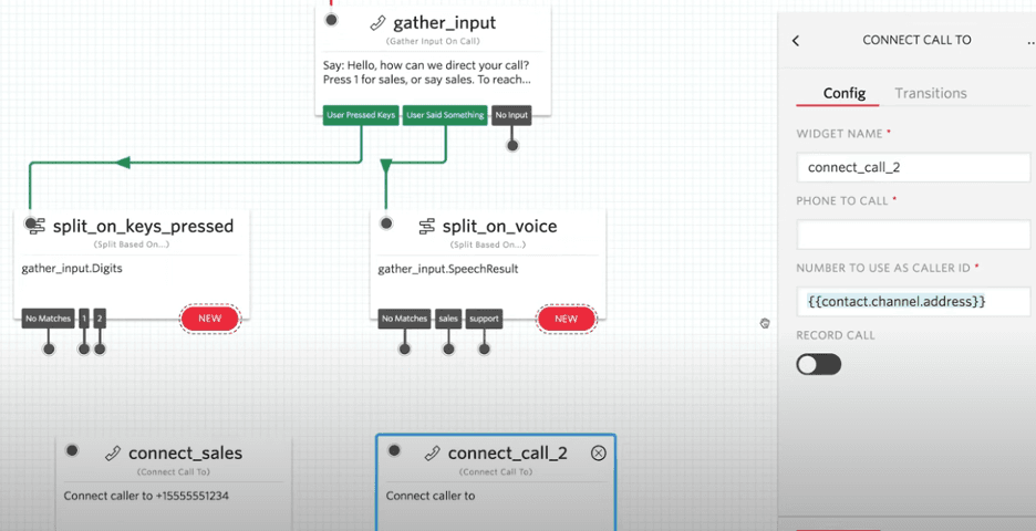 Twilio drag and drop