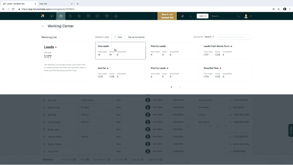Zendesk sales lead organization
