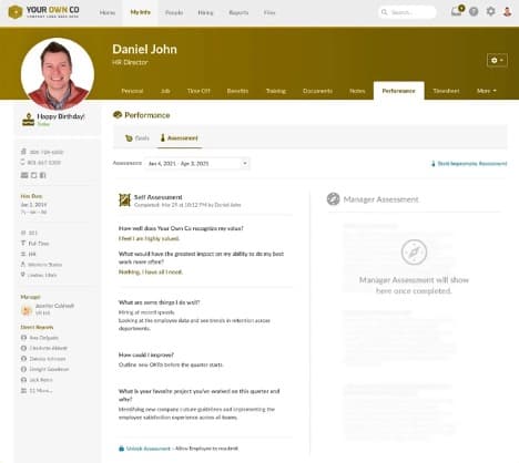BambooHR self-assessment