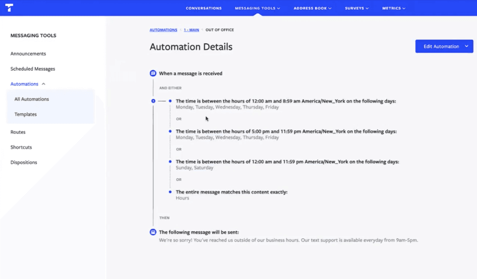 Textline automations