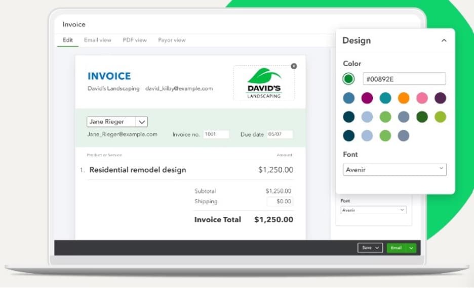 Quickbooks custom invoices
