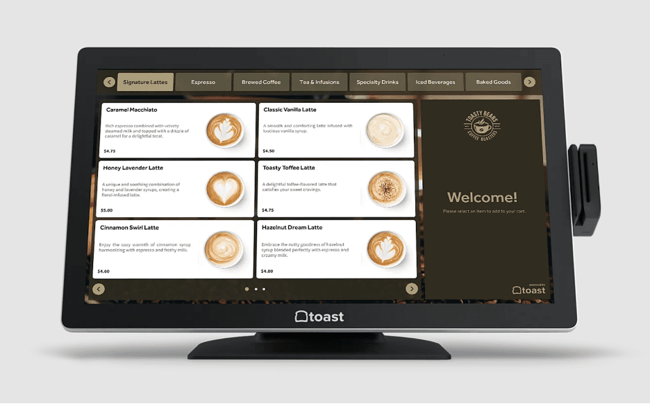 Toast self-service kiosk