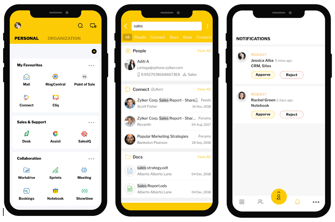 Zoho mobile app