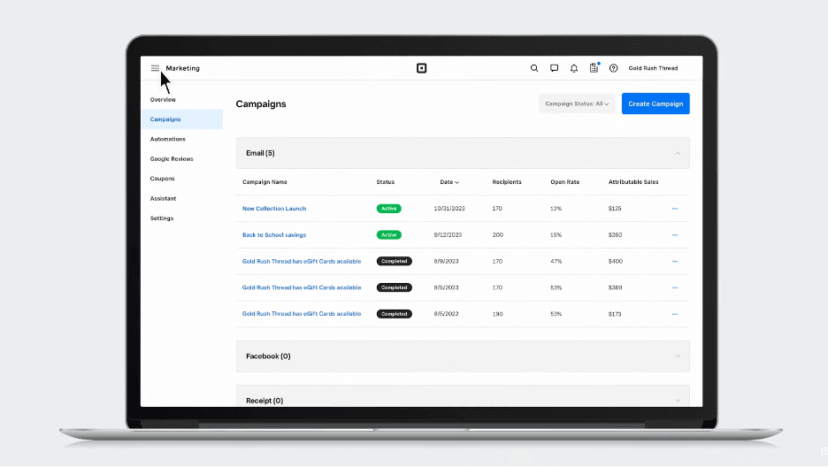 Square marketing campaigns