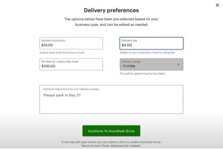 Clover delivery setup