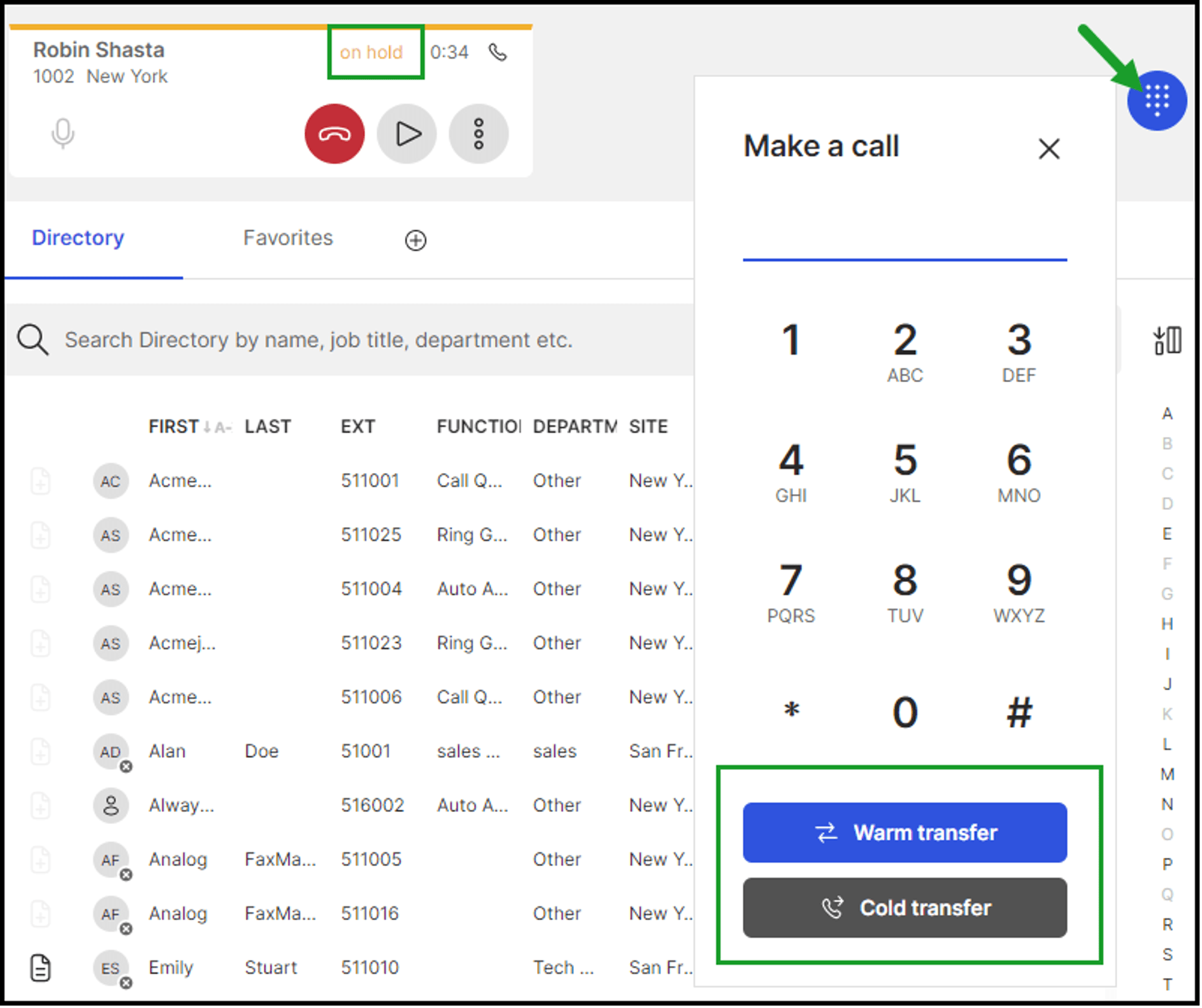 8x8 call transfers