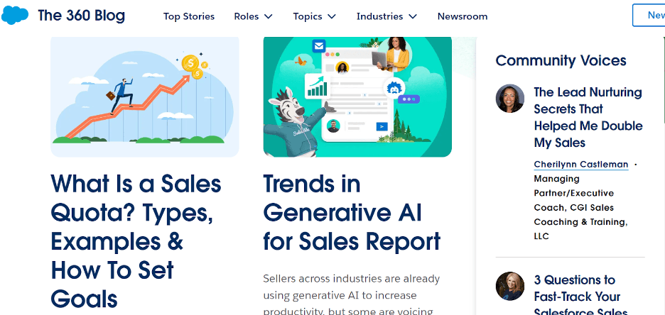 Salesforce community generated content