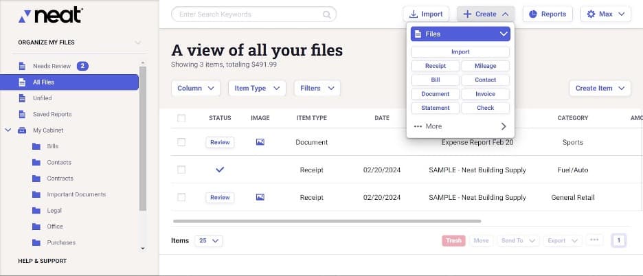Neat drop-down menu