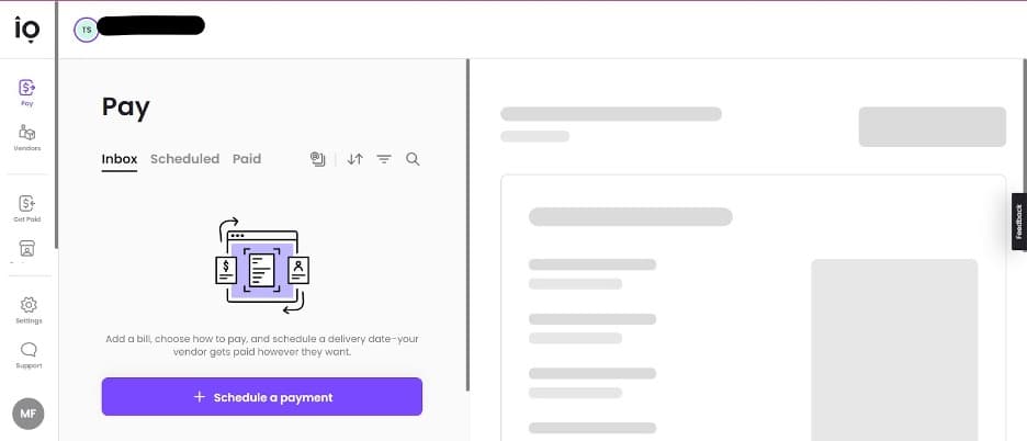 Melio interface