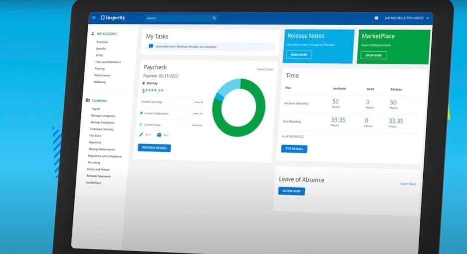 Insperity dashboard