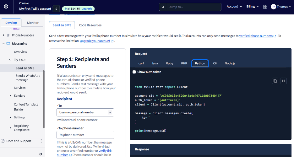 Twilio coding languages